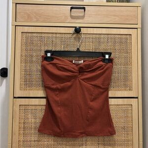 Cotton on front twist ribbed tube top